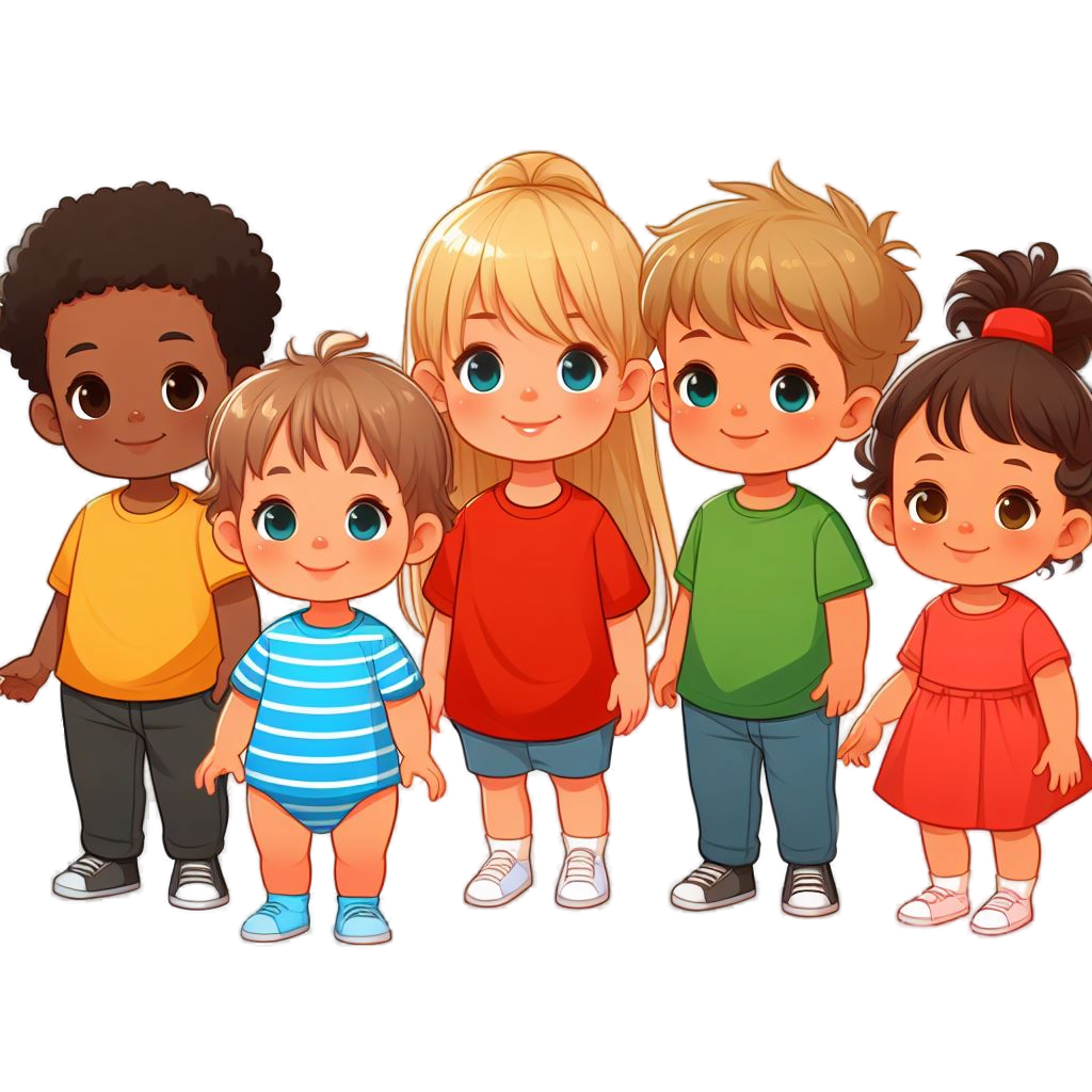 Winnie Pooh mit fünf Kindern
