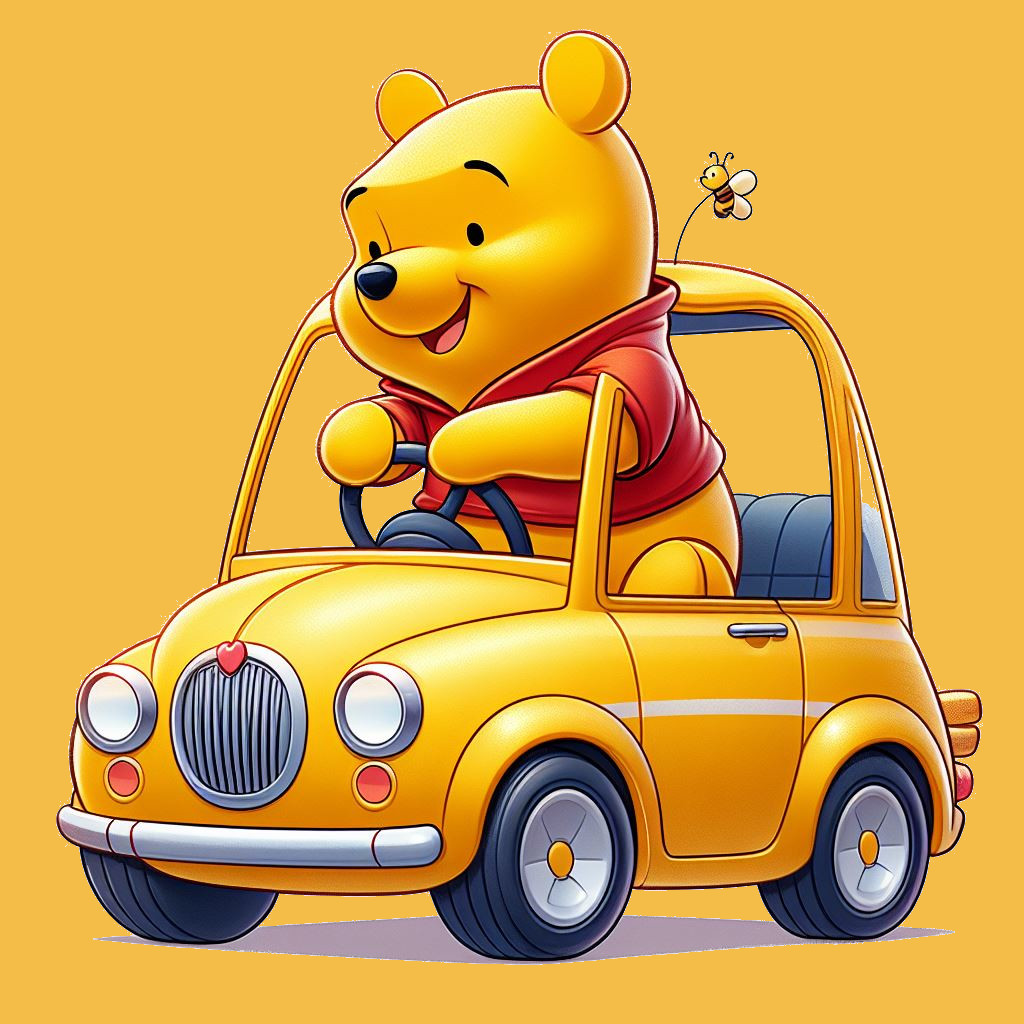 Winnie Pooh im Auto