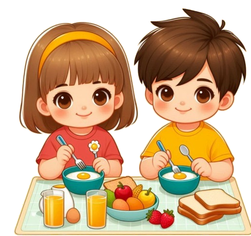 Kinder frühstücken