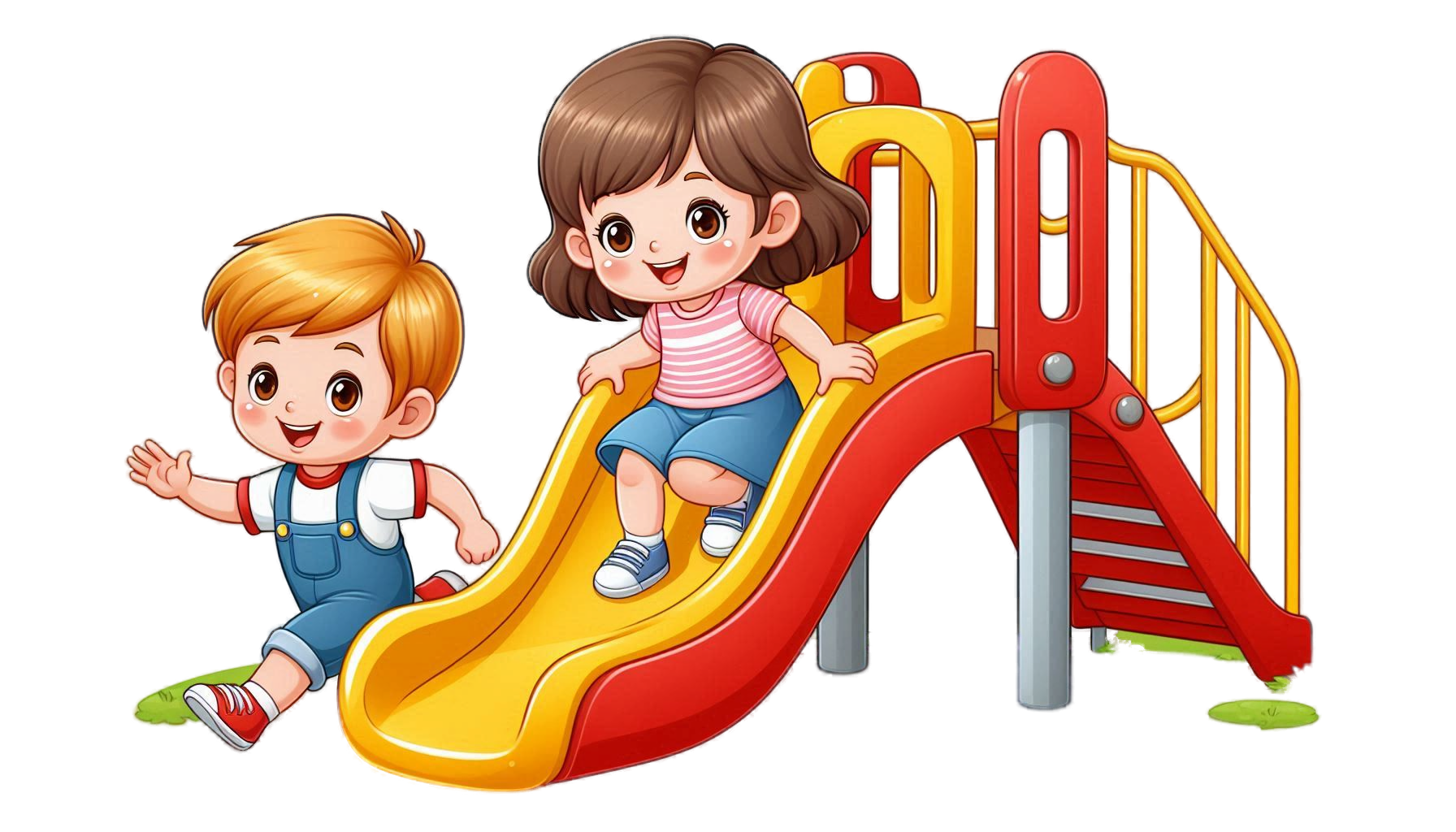 Kinder auf der Rutsche